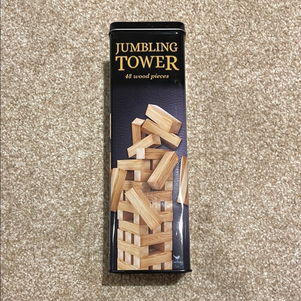 Jumbling Wooden Block Tower Party Game - 48 Wood Pieces
